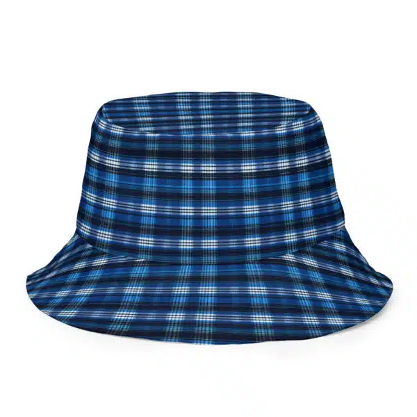 IndiGlow Tartan and; Shibori - Reversible bucket hat