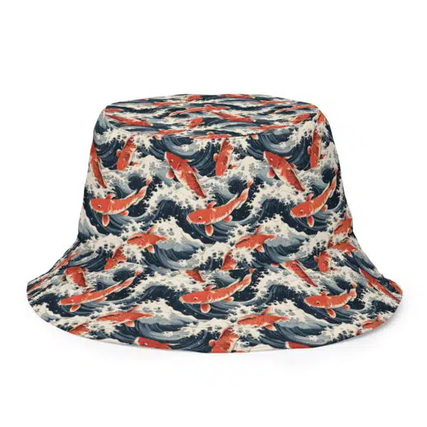 DualMajesty: Carp and Lily -Reversible bucket hat