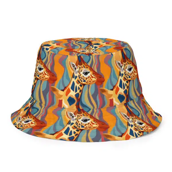 Prismatic Safari: Giraffe-Zebra - Reversible bucket hat