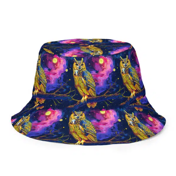 Celestial Serpent and Owl Reversible bucket hat