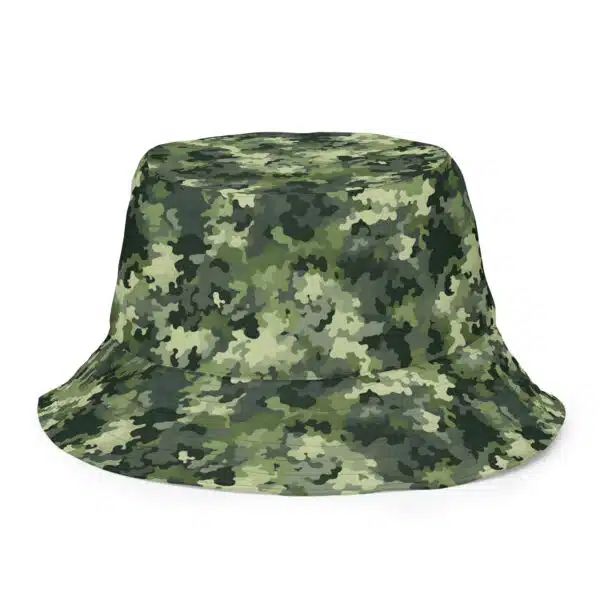 Camouflage Chic: Military and Art Fusion Reversible bucket hat