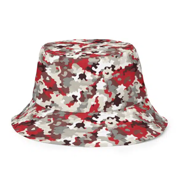 CamoCanvas RedGray Reversible bucket hat