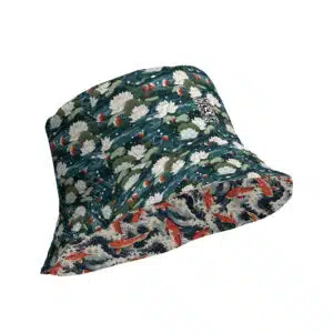 DualMajesty: Carp & Lily -Reversible bucket hat