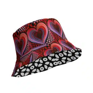 Heartbeat OpArt - Reversible bucket hat