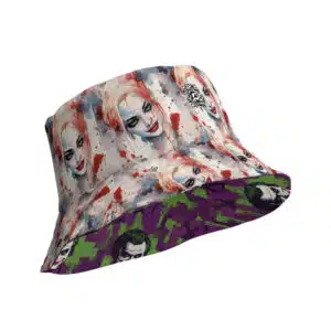 Villainous Vogue: Joker and Harley Reversible bucket hat
