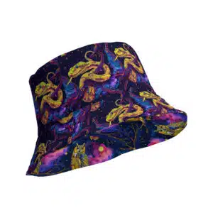 Celestial Serpent & Owl Reversible bucket hat