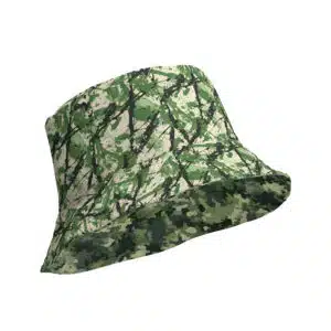 Camouflage Chic: Military and Art Fusion Reversible bucket hat