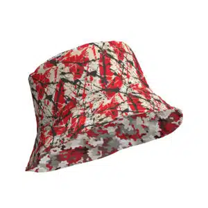 CamoCanvas RedGray Reversible bucket hat