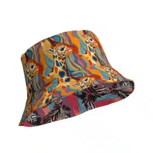 Prismatic Safari: Giraffe-Zebra - Reversible bucket hat
