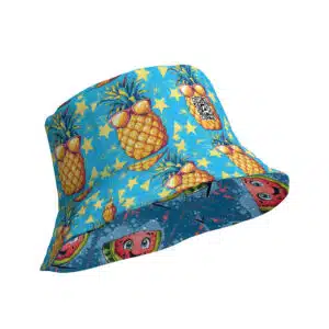 Pineapple Dream & Watermelon Reversible bucket hat