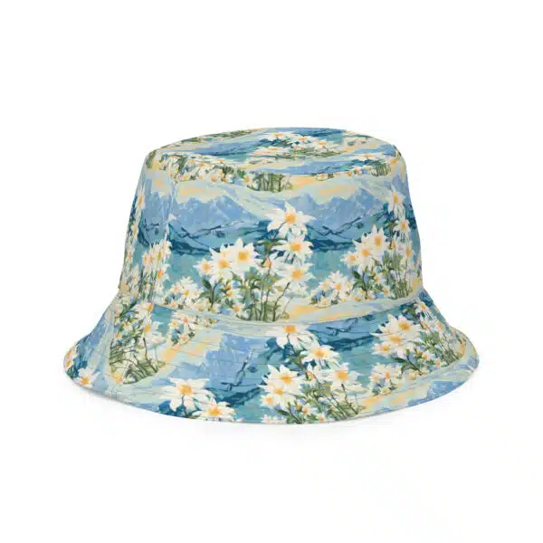 Reversible bucket hat Edelweiss Elegance & Lotus Legacy [ RevArtiCap.com